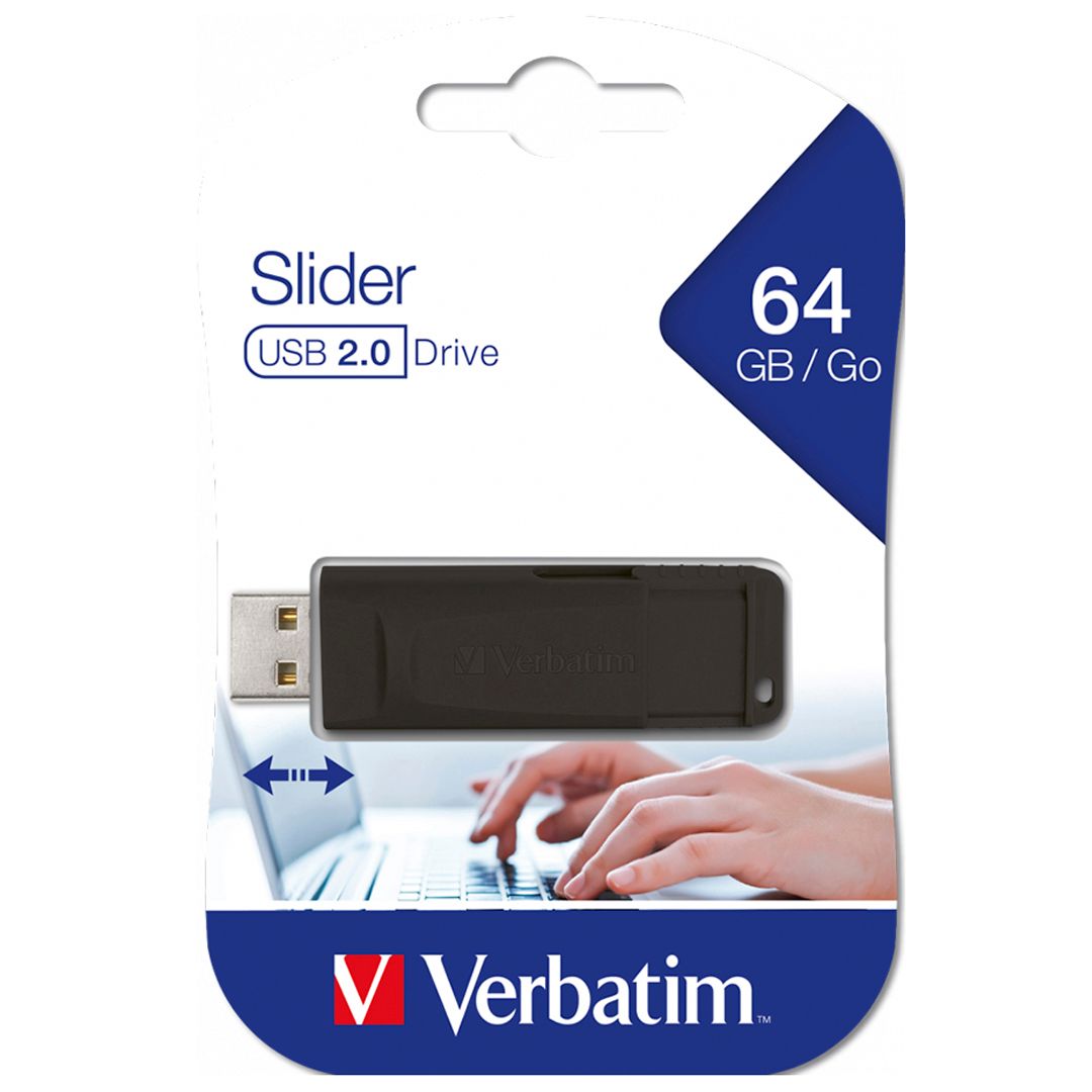 USB-флешка 64 Gb, Verbatim 98698, USB 2.0, черная