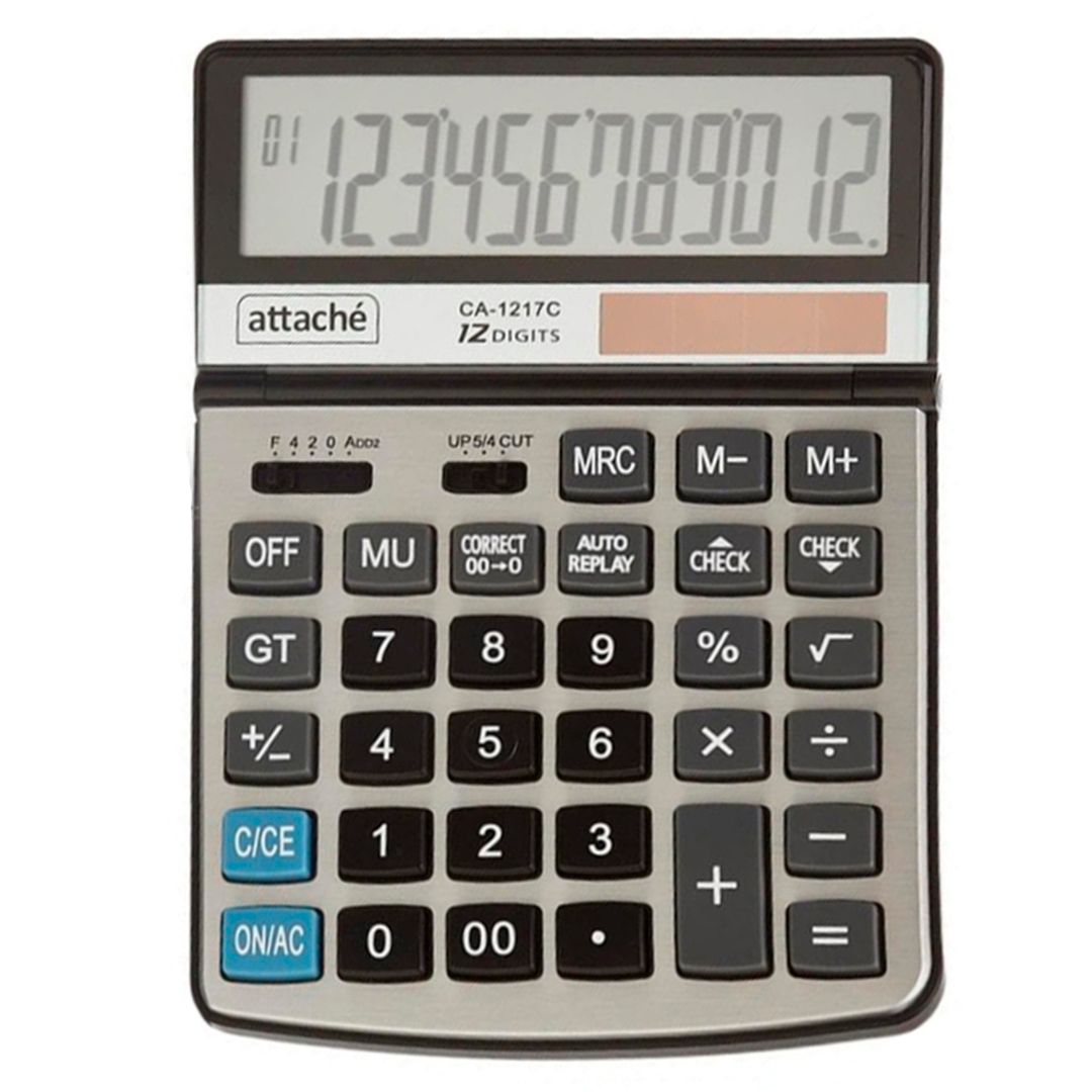 Калькулятор настольный Attache CA-1217C, 12 разрядов, 197*140*29 мм, серый / Калькуляторы настольные