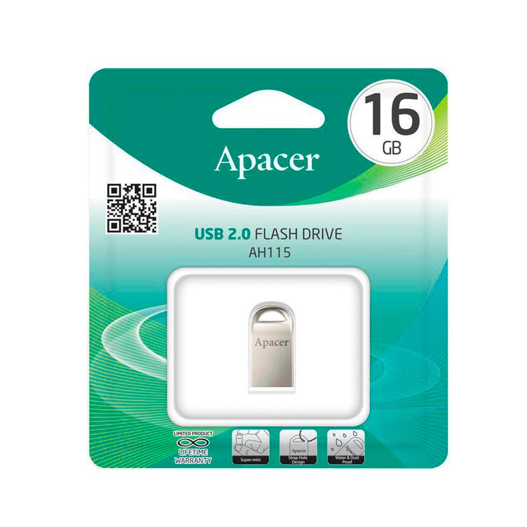 USB-флешка 16 Gb, Apacer "AH115", USB 2.0, серая