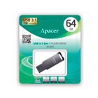 USB-флешка 64 Gb, Apacer "AH360", USB 3.1, серая