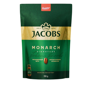 Ерігіш кофе Jacobs Monarch, 130 гр, вакуумды қаптамада / Ерігіш кофе