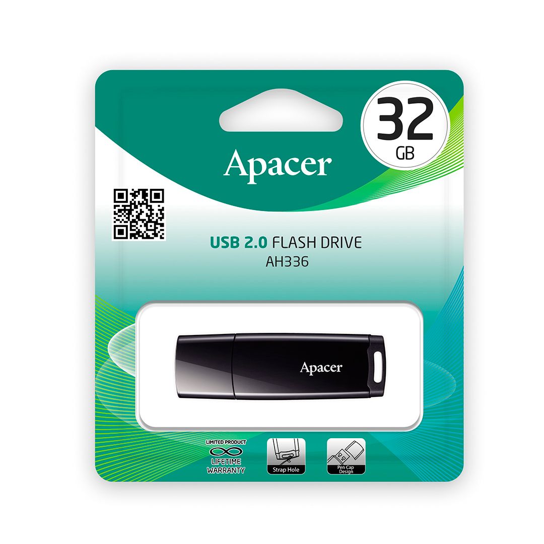 USB-флешка 32 Gb, Apacer "AH336", USB 2.0, черная