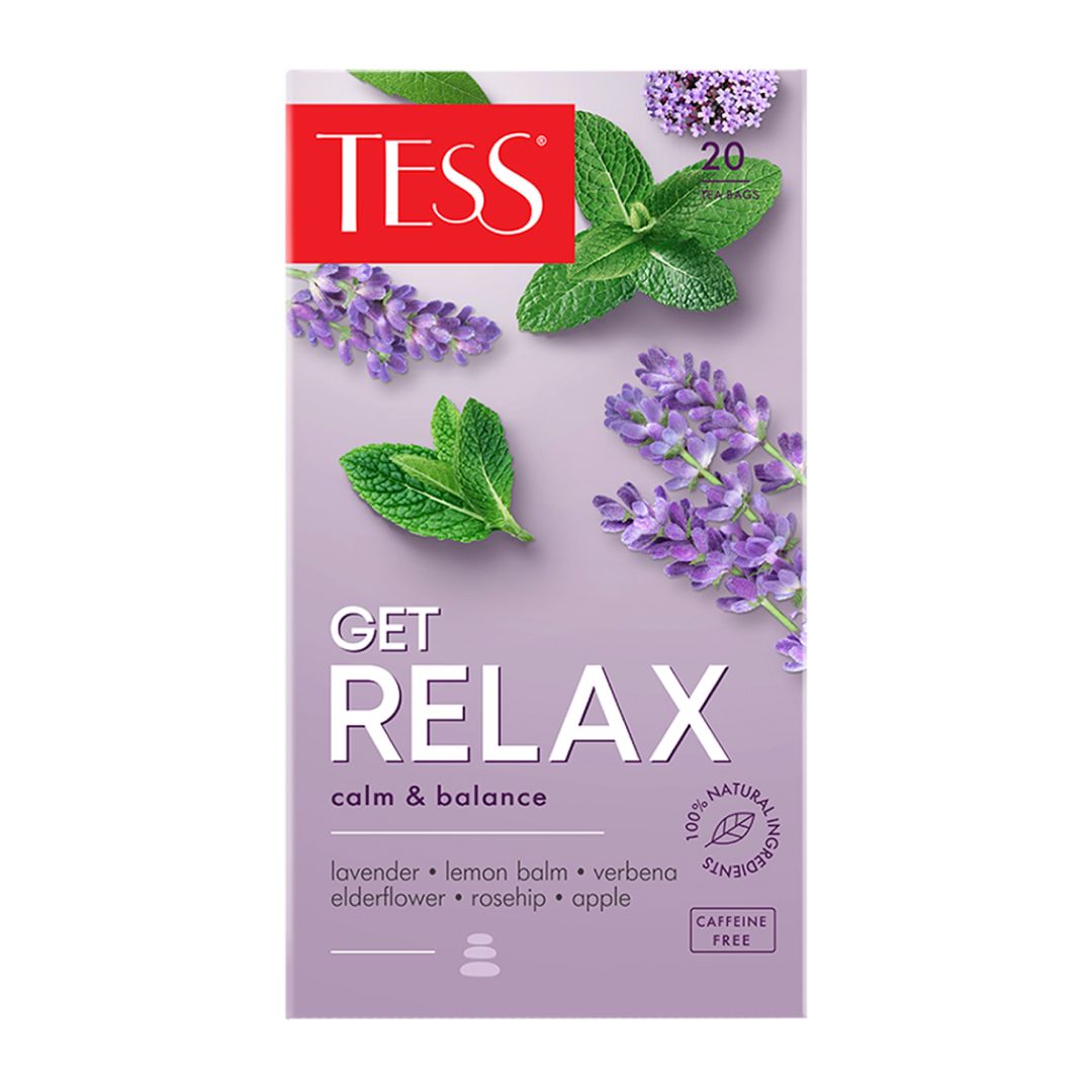Чай Tess Get Relax, травяной чай, 20 пакетиков / Чай пакетированный