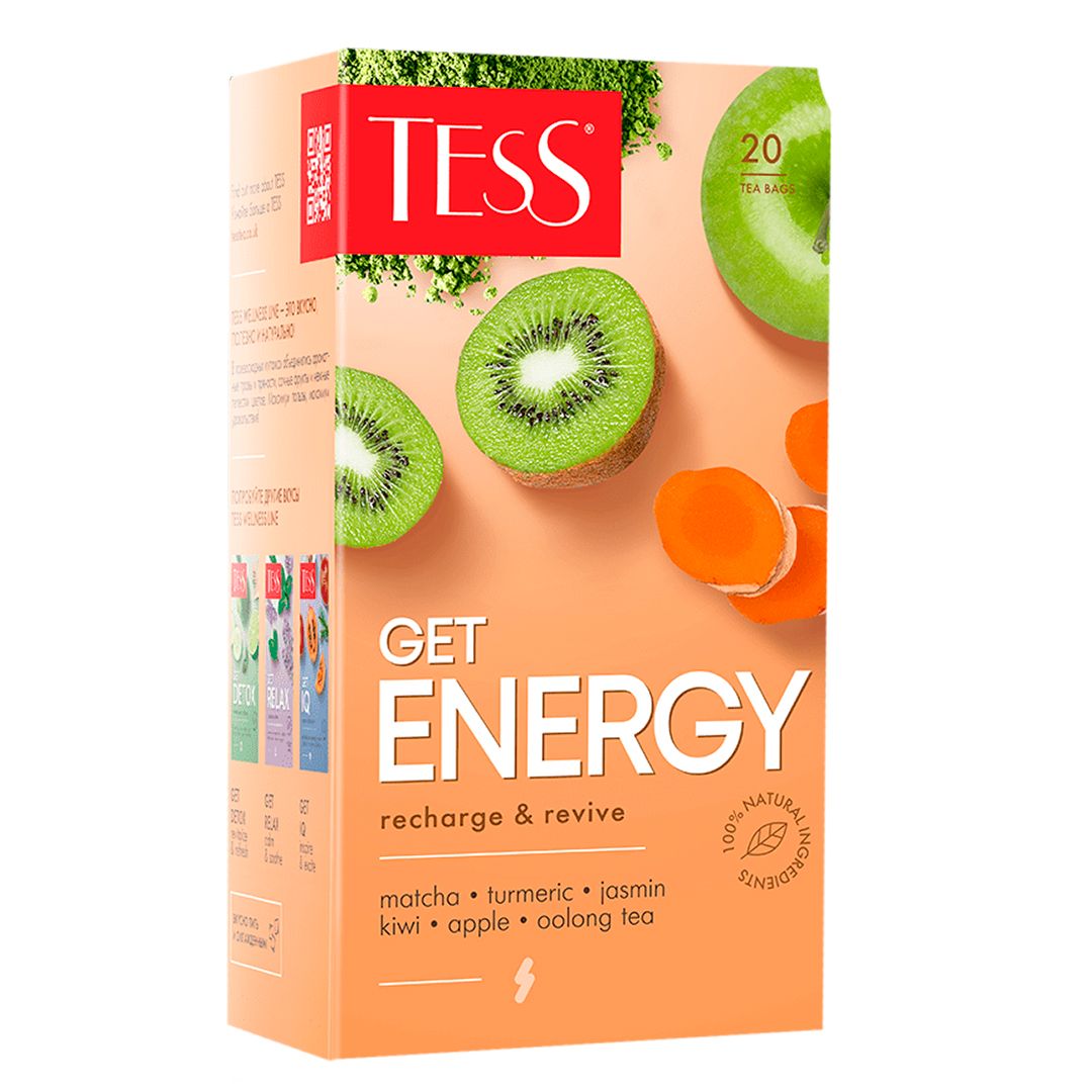 Чай Tess Get Energy, оолонг чай, 20 пакетиков / Чай пакетированный №2