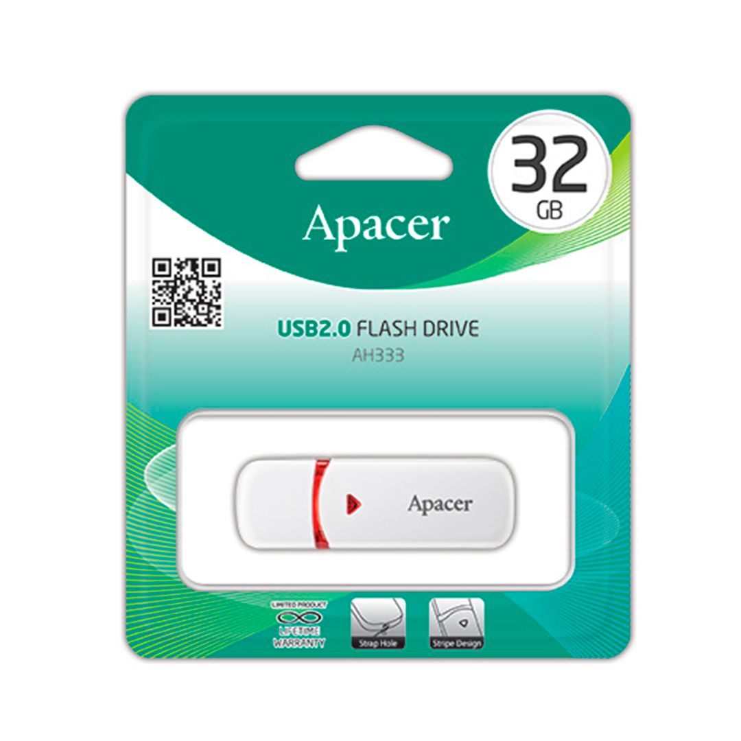 USB-флешка 32 Gb, Apacer "AH333", USB 2.0, белая