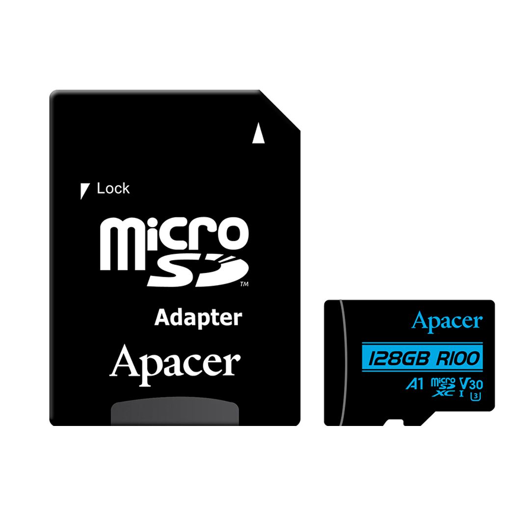 Карта памяти 128 Gb, Apacer "AP128GMCSX10U7-R", micro SDXC, 10 U1 класс скорости, с адаптером / Карты памяти