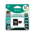 Жад картасы 32 Gb, Apacer "AP32GMCSH10U5-R", micro SDHC, 10 U1 жылдамдық класы, адаптермен