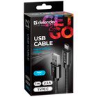 Интерфейсный кабель Defender USB09-03T PRO USB (AM) - C Type, 2.1 A, 1 м, черный