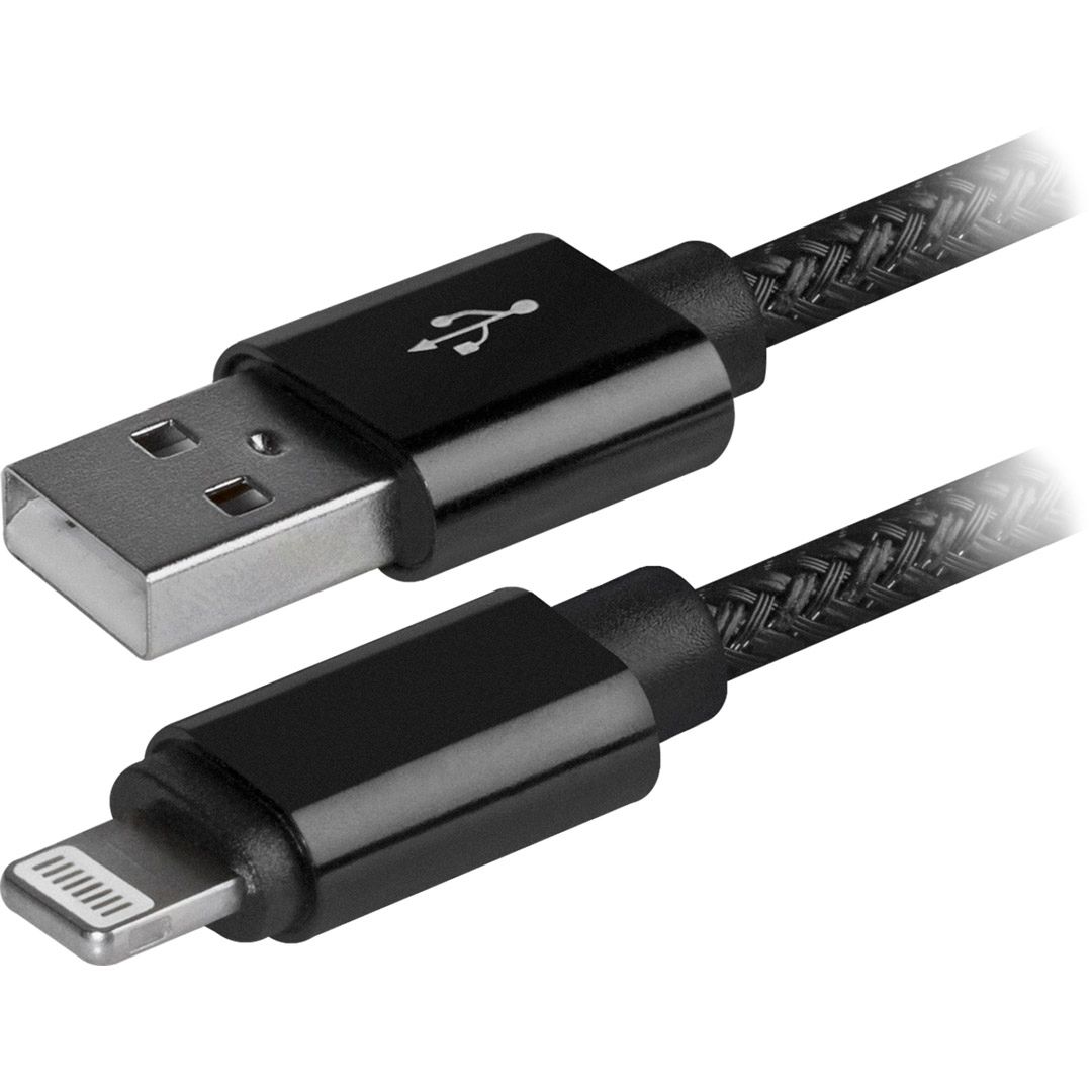 Интерфейсный кабель Defender ACH01-03T PRO USB (AM), для Apple, 2.1 A, 1 м, черный