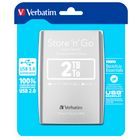 Жесткий диск 2 TB, Verbatim "Store 'n' Go", 2,5", USB 3.0, HDD, серебристый