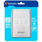 Жесткий диск 1 TB, Verbatim "Store 'n' Go", 2,5", USB 3.0, HDD, серебристый