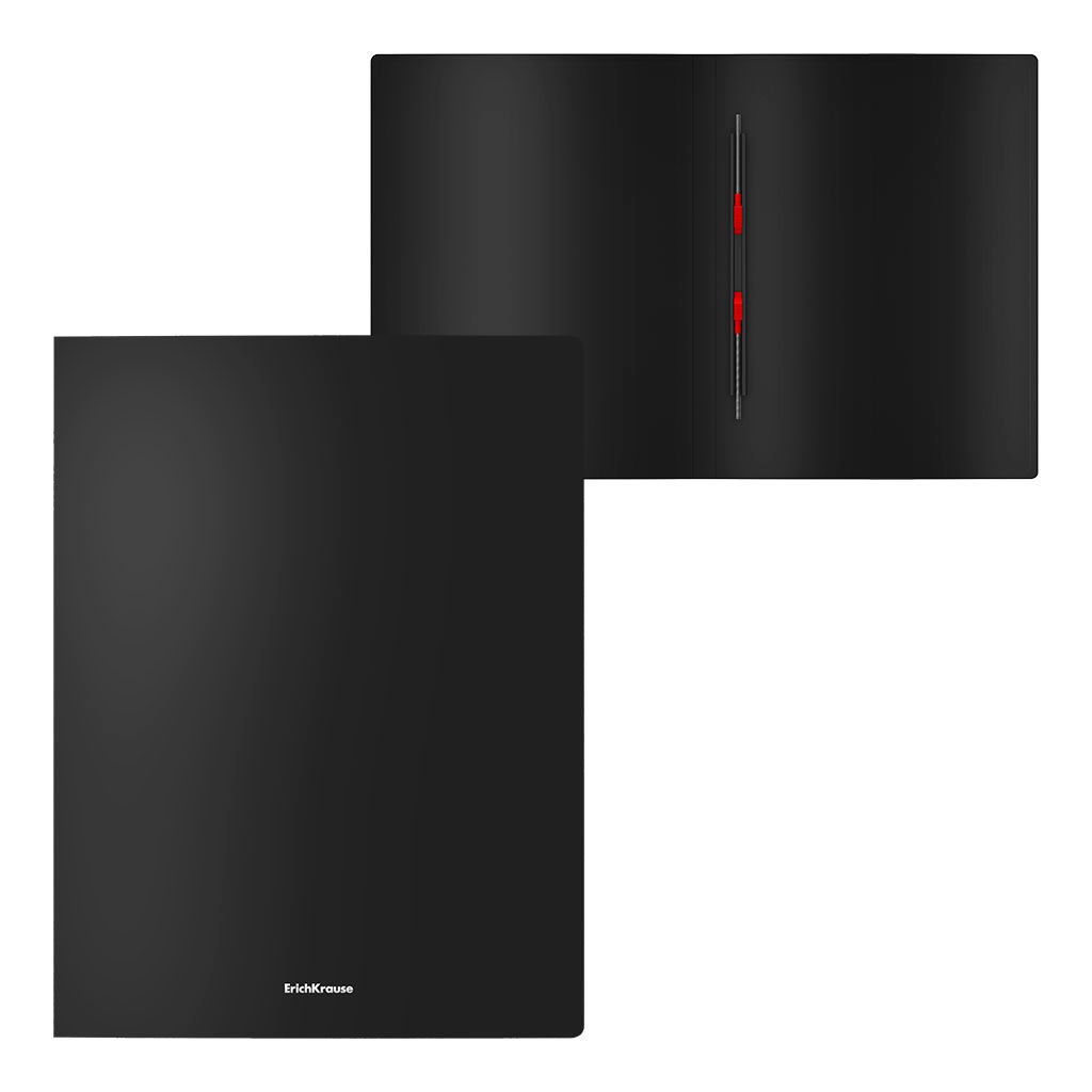 Папка с пружинным скоросшивателем Erich Krause "Matt Classic", А4, корешок 17 мм, черная / Скоросшиватели пластиковые №2