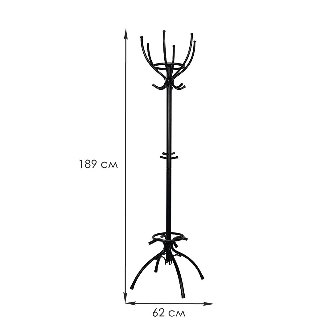 Вешалка напольная "Престиж №8", 189 см, черная