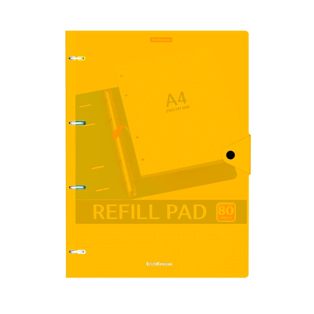 Тетрадь Erich Krause "Neon" А4, 80 листов, в клетку, на кольцах, на кнопке, ассорти / Тетради №5