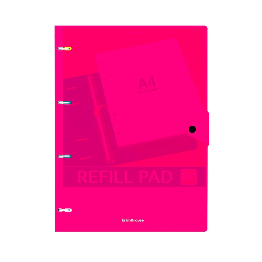 Тетрадь Erich Krause "Neon" А4, 80 листов, в клетку, на кольцах, на кнопке, ассорти / Тетради №6