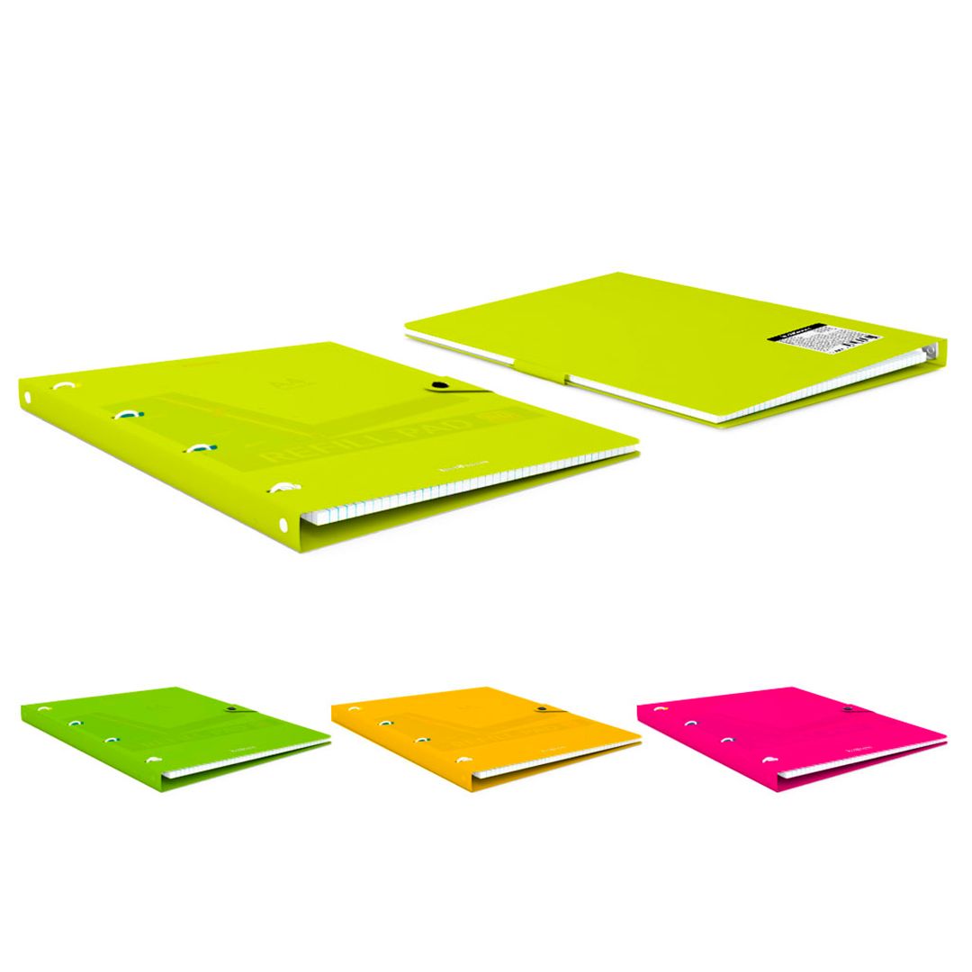 Тетрадь Erich Krause "Neon" А4, 80 листов, в клетку, на кольцах, на кнопке, ассорти / Тетради №10