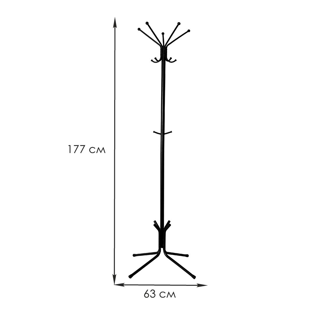 Вешалка напольная "Луч 5", 177 см, черная