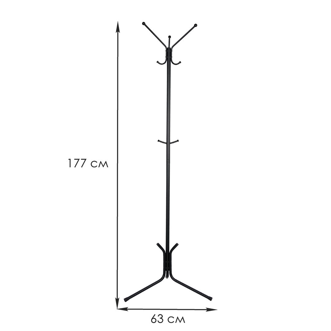 Вешалка напольная "Луч 3", 177 см, черная