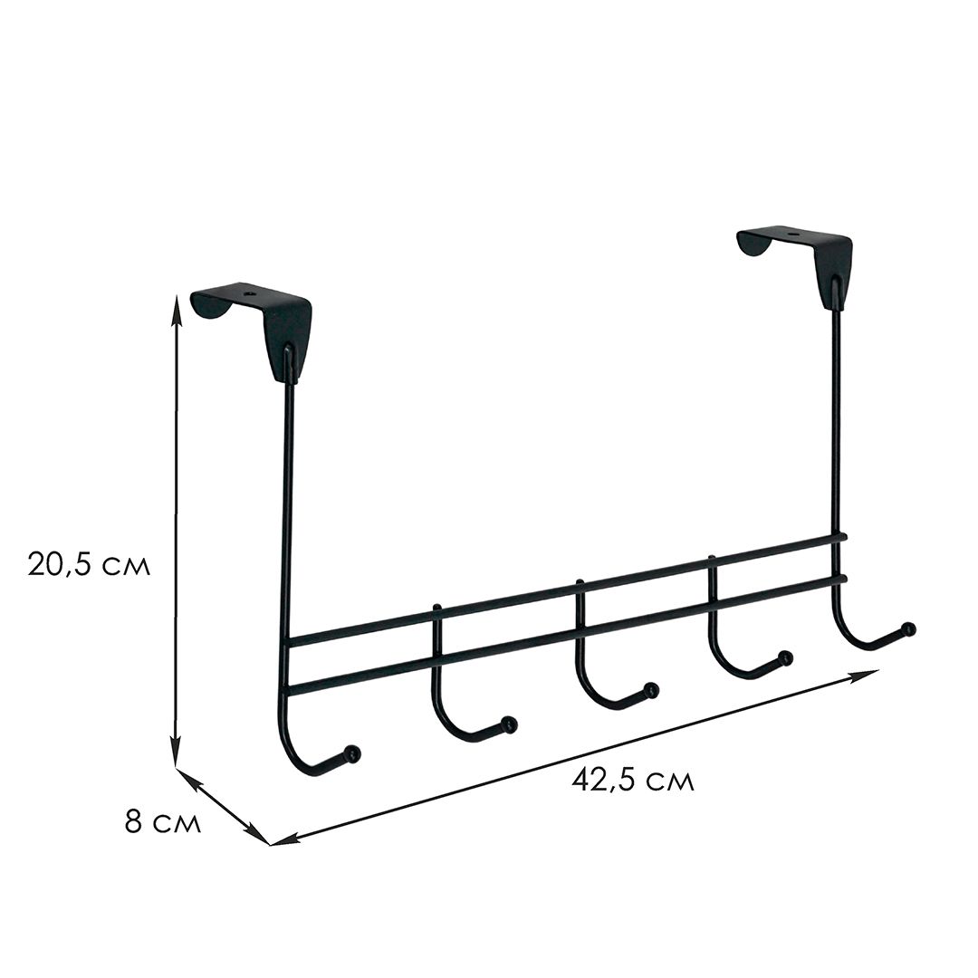Вешалка надверная "Нота 5", 425*80*210 мм, черная