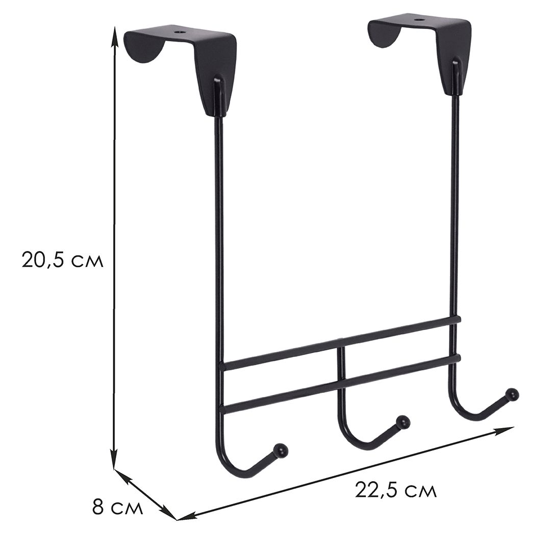 Вешалка надверная "Нота 3", 230*80*210 мм, черная