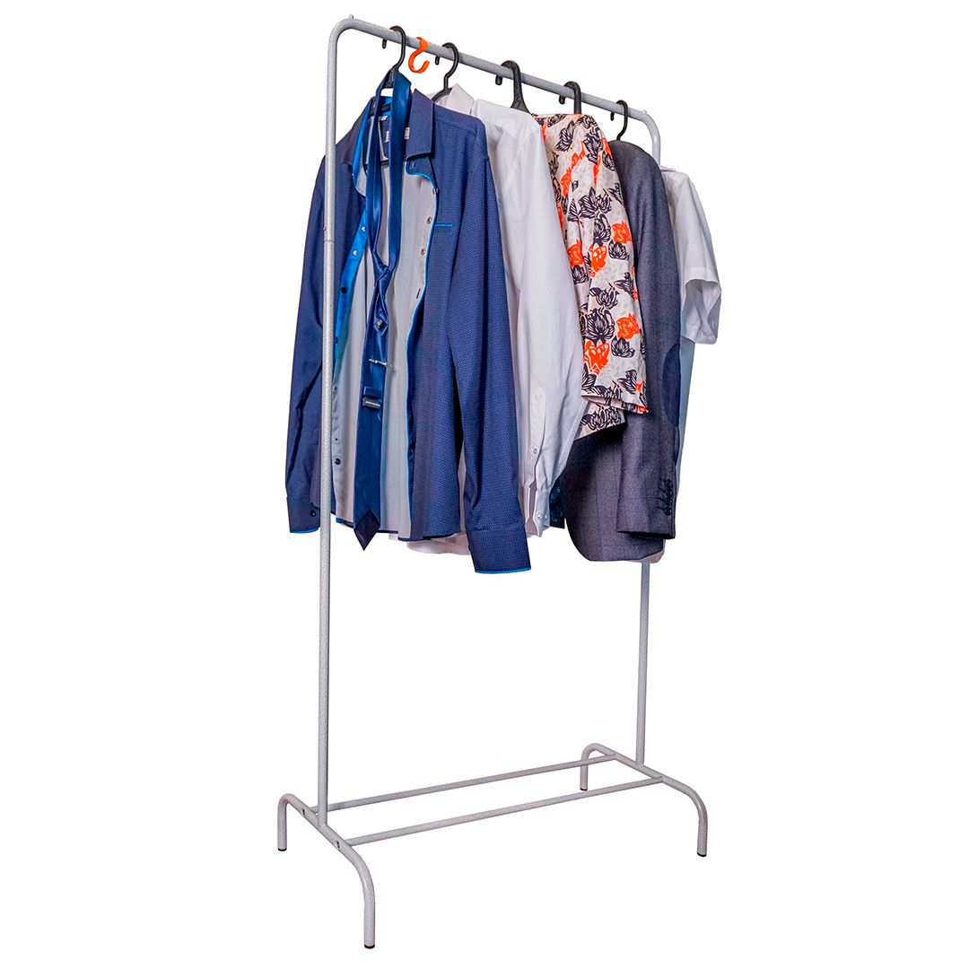 Вешалка напольная гардеробная "Радуга 1", металлическая, 150 см, белое серебро / Вешалки №6