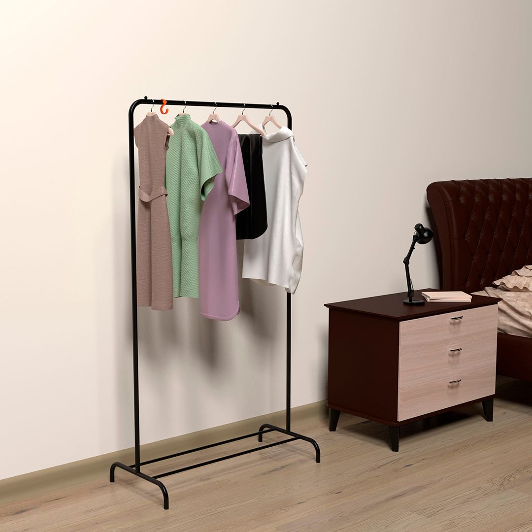 Вешалка напольная гардеробная "Радуга 1", металлическая, 150 см, белое серебро / Вешалки №7