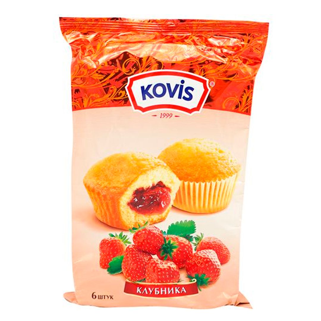 Мини-маффины Kovis "Клубника", 200 гр / Печенье, вафли, крекеры oe.kz Мини-маффины Kovis "Клубника", 200 гр / Печенье, вафли, крекеры