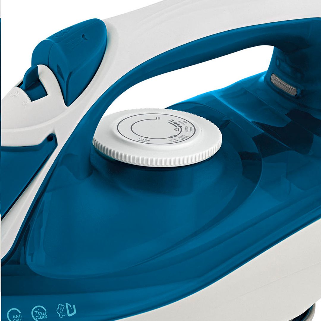 Утюг Scarlett SC-SI30P20, мощность 2400 Вт, резервуар 280 мл, антипригарная подошва, синий/белый / Уход за одеждой №5