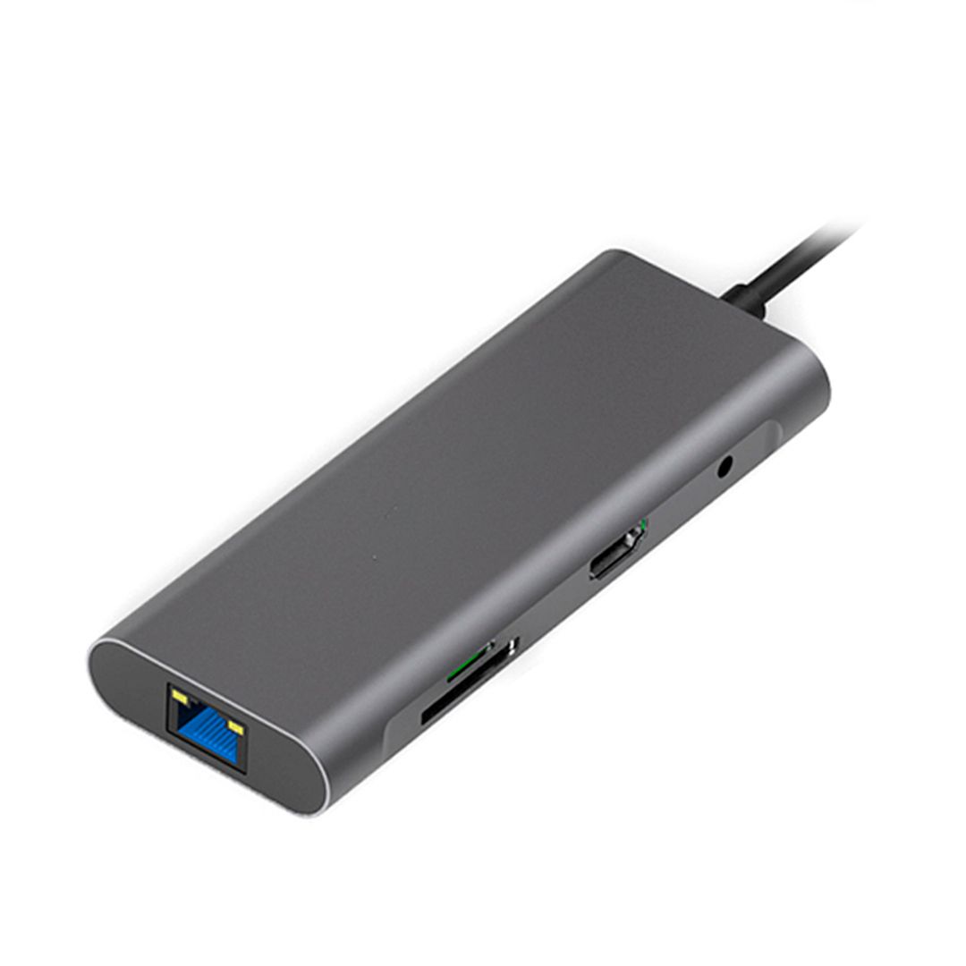 Мультифункциональный адаптер X-Game XGH-901, HDMI, RJ-45, SD, TF, USB Type-C, серый / Веб-камеры