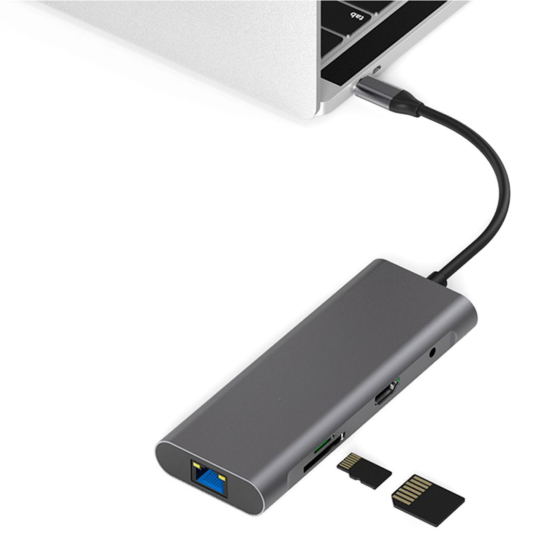 Мультифункциональный адаптер X-Game XGH-901, HDMI, RJ-45, SD, TF, USB Type-C, серый / Веб-камеры №2