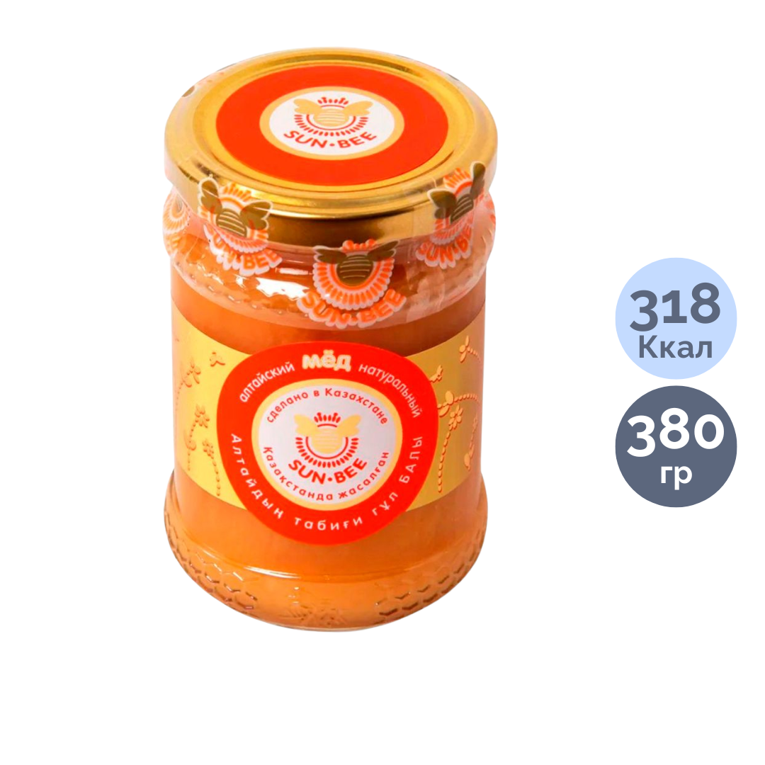 Мёд Sun-Bee "Алтайский", стеклянная банка, ассорти, 380 гр / Мед, варенье, сиропы №2