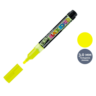 Борлы маркер MunHwa "Black Board Marker", су негізінде, 3 мм, сары, баға бір дана үшін / Тақтаға арналған маркерлер