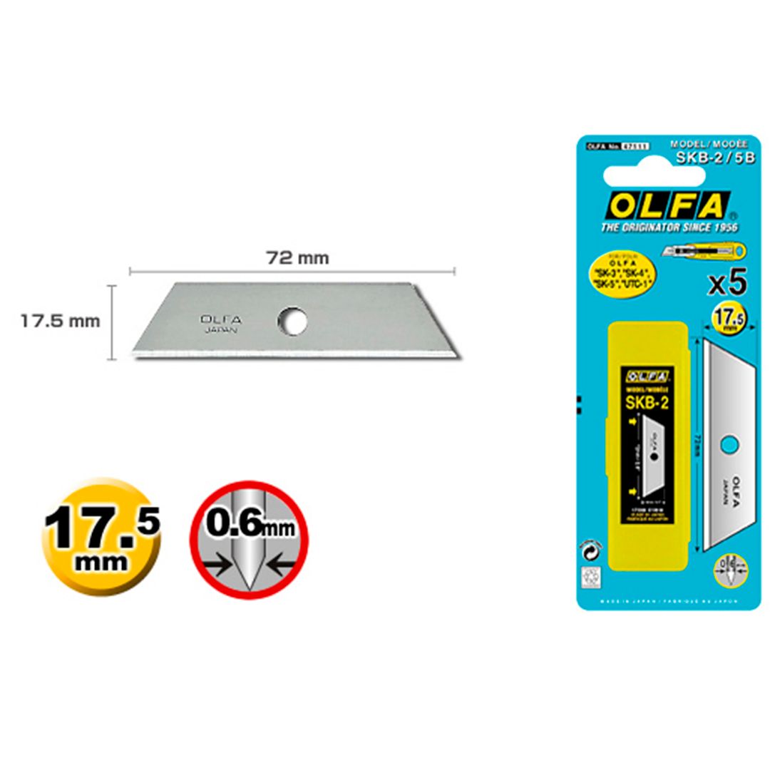 Запасные лезвие OLFA, трапециевидное для SK-4, 5 шт.