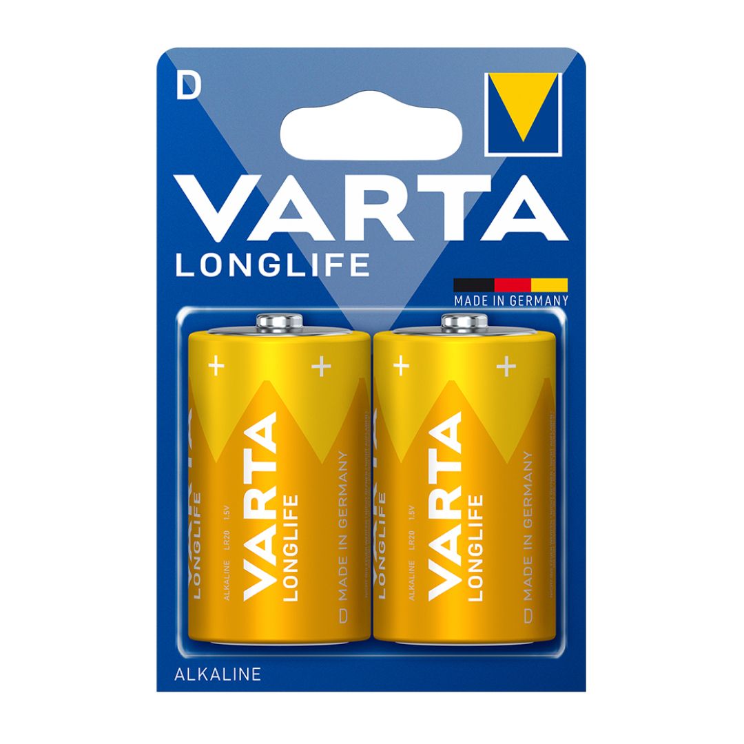 Батареялар Varta LONGLIFE Mono бөшкелі D LR20, 1.5 V, 2 дана, баға бір қаптамасы үшін