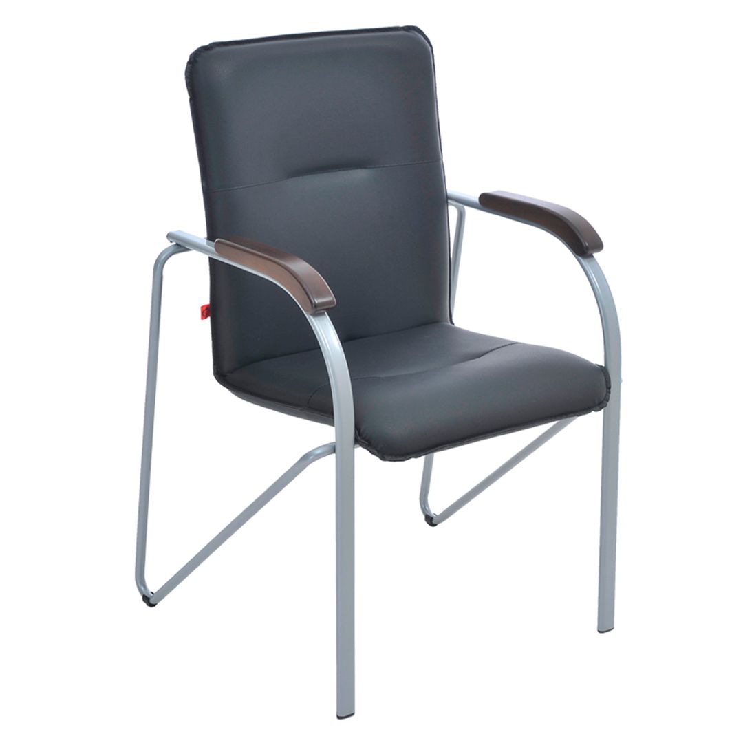 Стул для посетителей Фабрикант "Самба", обивка кожзам, черный / Стулья