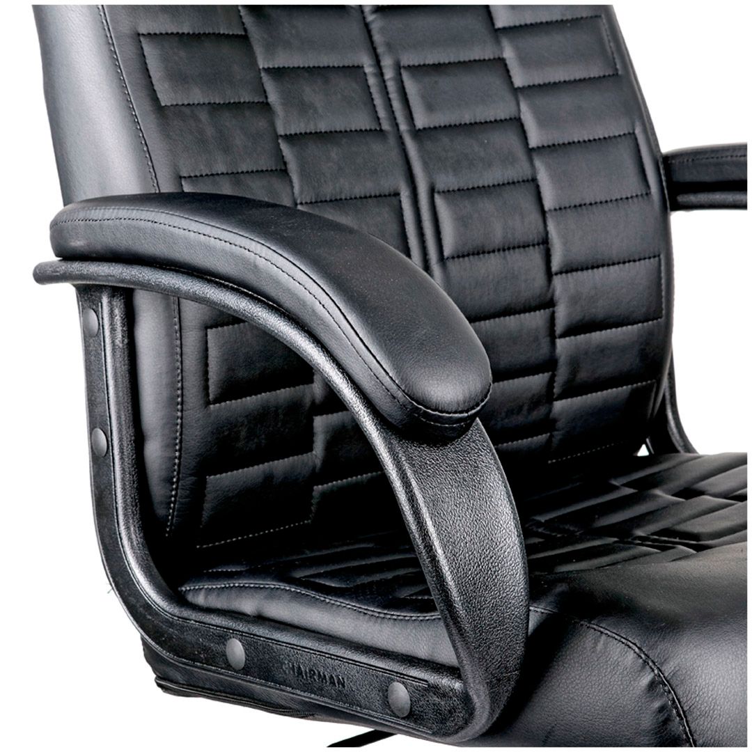 Кресло для руководителя Helmi HL-E80 "Ornament", экокожа, черное / Кресла для руководителей №6