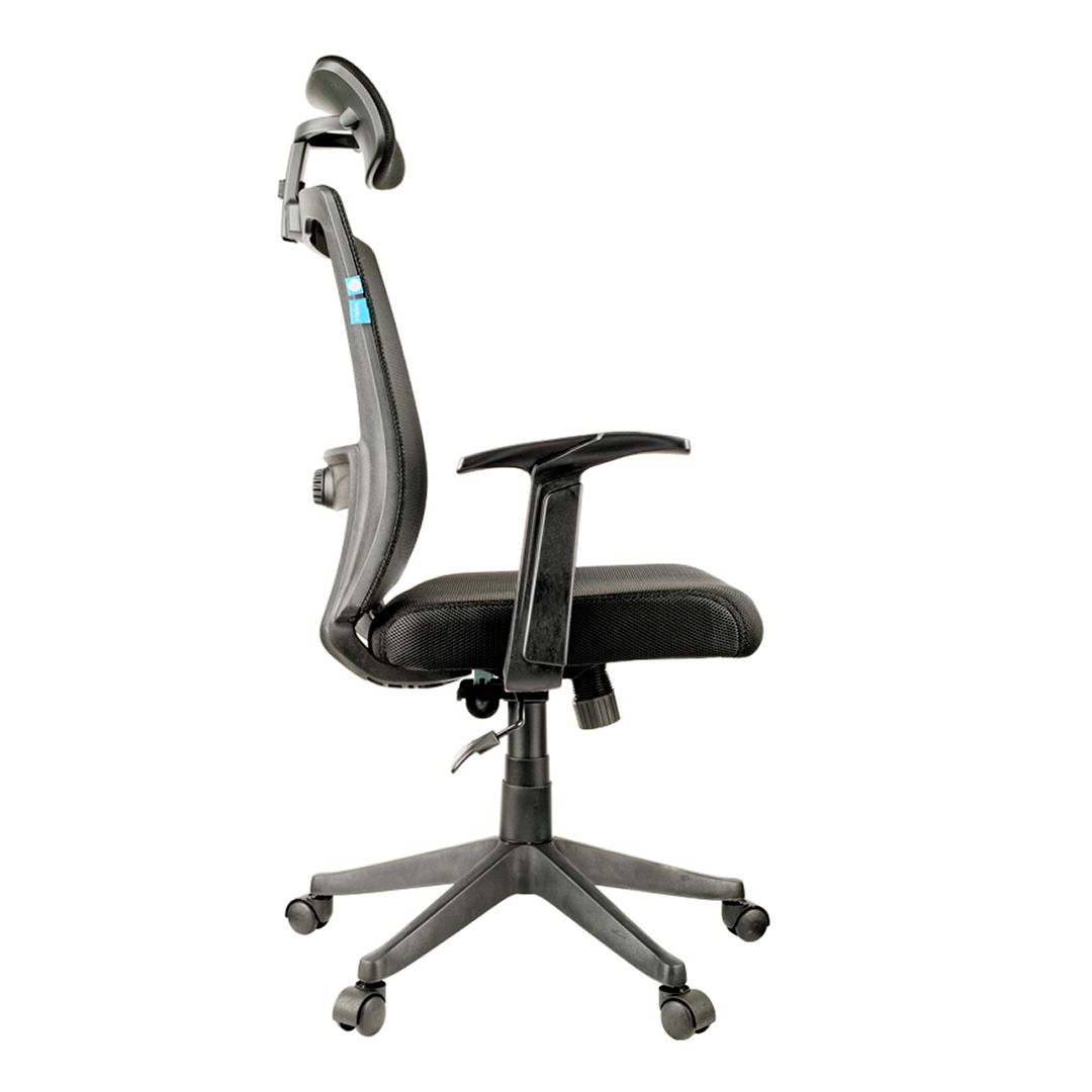 Кресло для руководителя Helmi HL-E31 "Ergo", ткань, сетка, черное / Кресла для руководителей №3