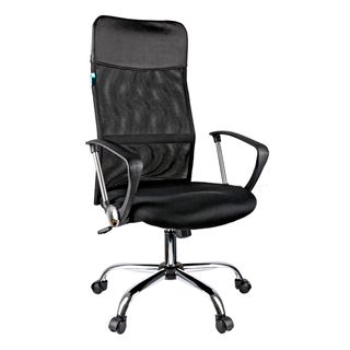 Басқарушы креслосы Helmi HL-E16 "Content", мата, торлы, эко былғары, қара / Басқарушыларға арналған креслолар