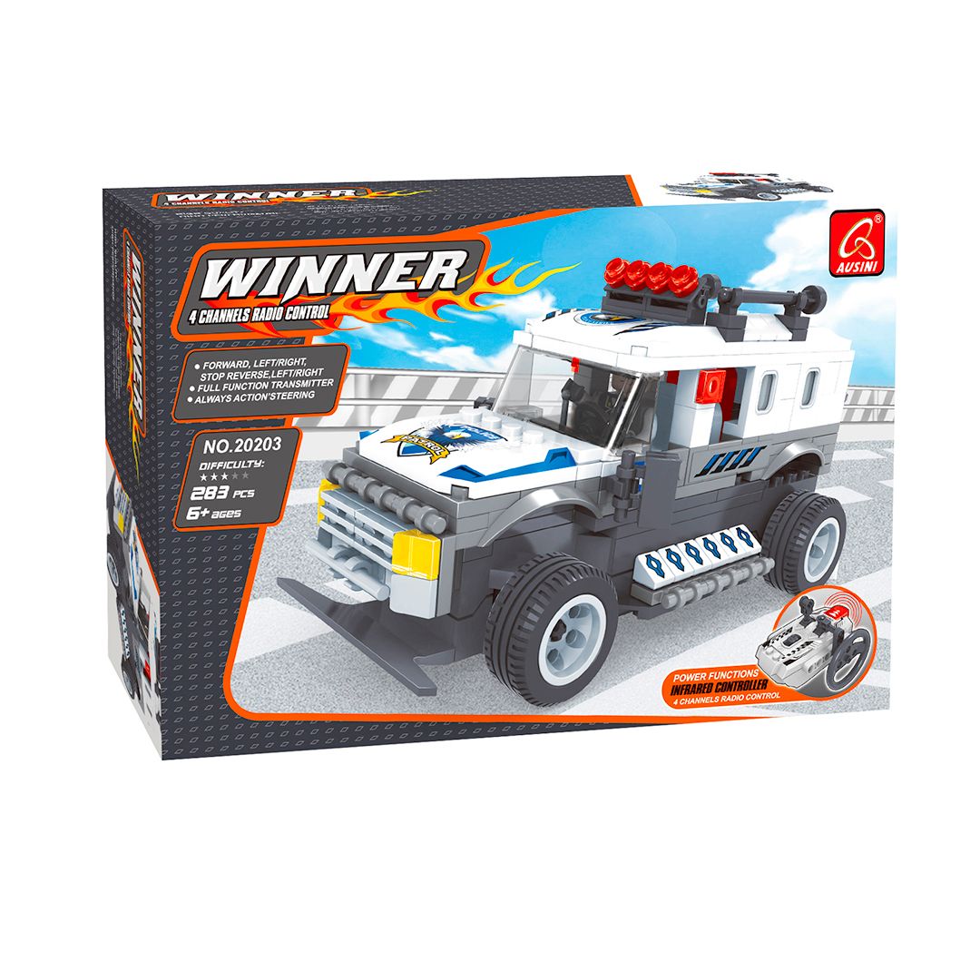 Игровой конструктор Ausini 20203 "Гонки. Полицейский внедорожник на пульте управления", 283 детали / Конструкторы