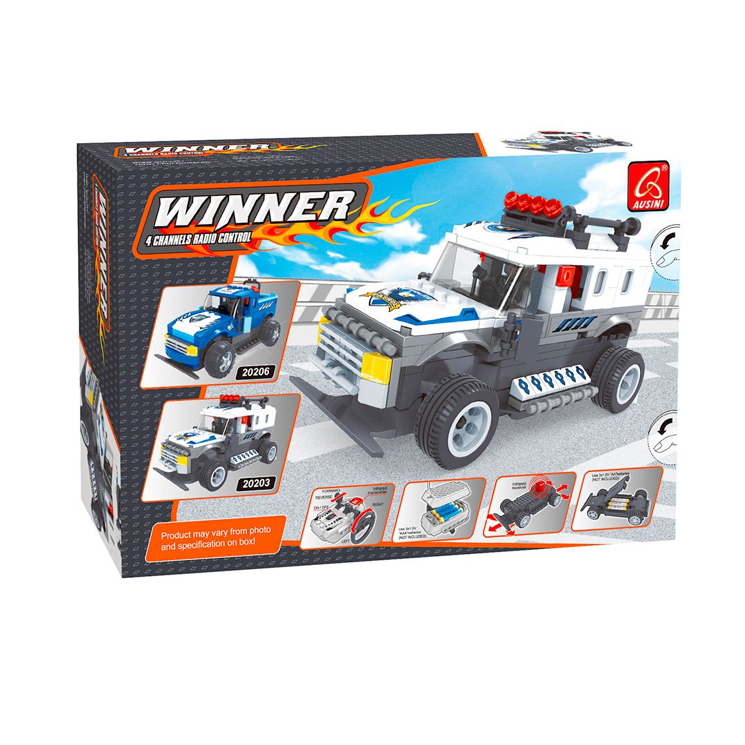 Игровой конструктор Ausini 20203 "Гонки. Полицейский внедорожник на пульте управления", 283 детали / Конструкторы №3
