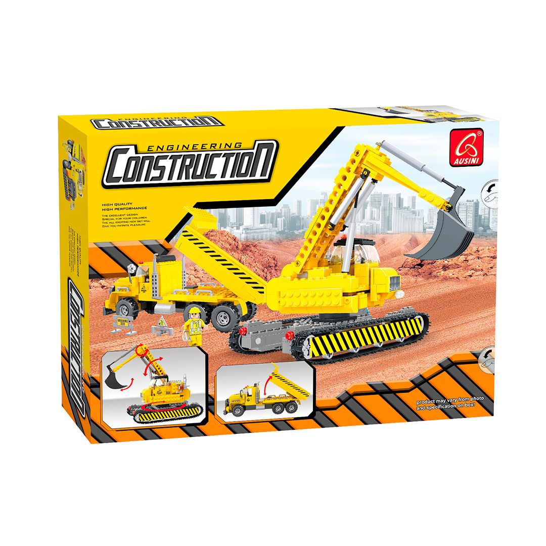 Игровой конструктор Ausini 29901 "Строители. Строительная техника", 605 деталей / Конструкторы №3