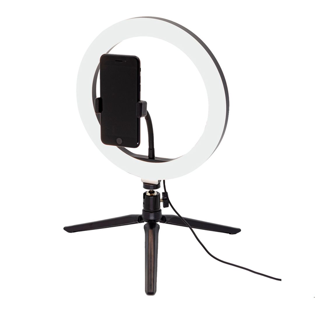 Светильник настольный кольцевой Artstyle TL-601B, 10 Вт, LED, диммирование 10 уровней, USB-порт / Светильники настольные