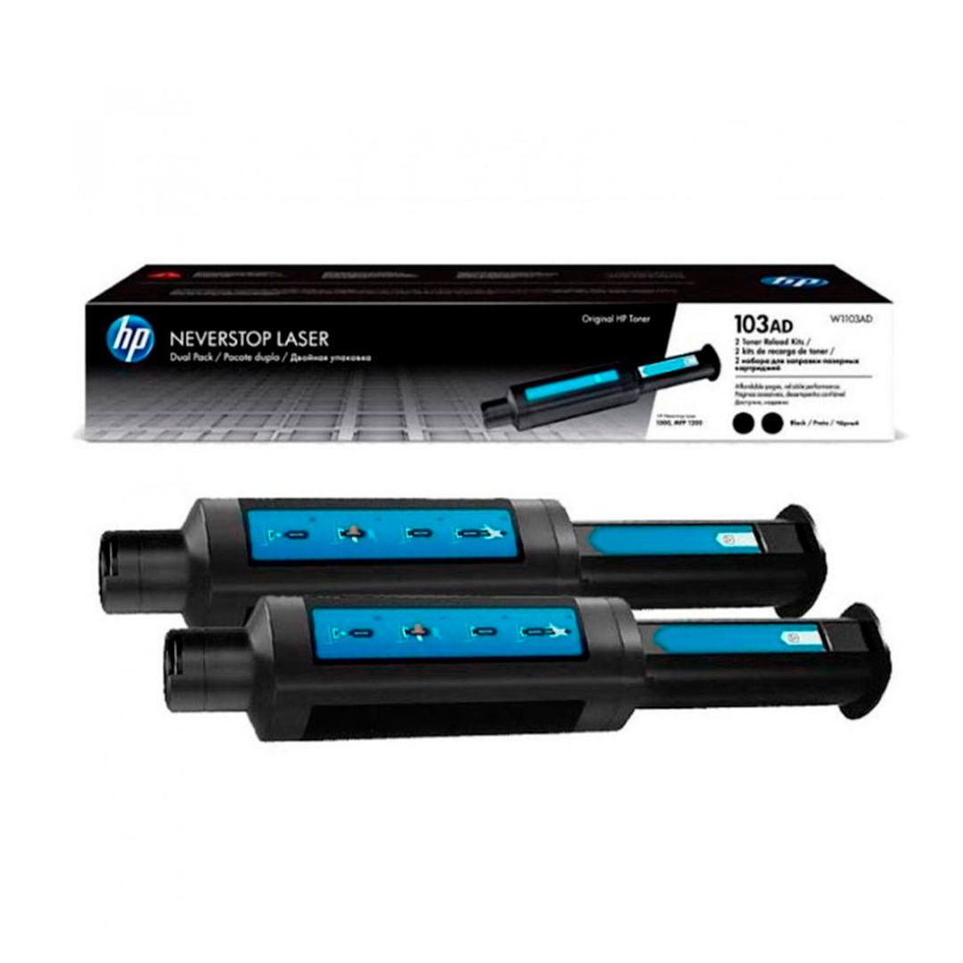Толтыру құрылғысы HP 103AD тұпнұсқ. тонермен, Neverstop Laser 1000n/1000a/1000w/1200n үшін, 2 дана/қапт / Қара түсті картридждер №3