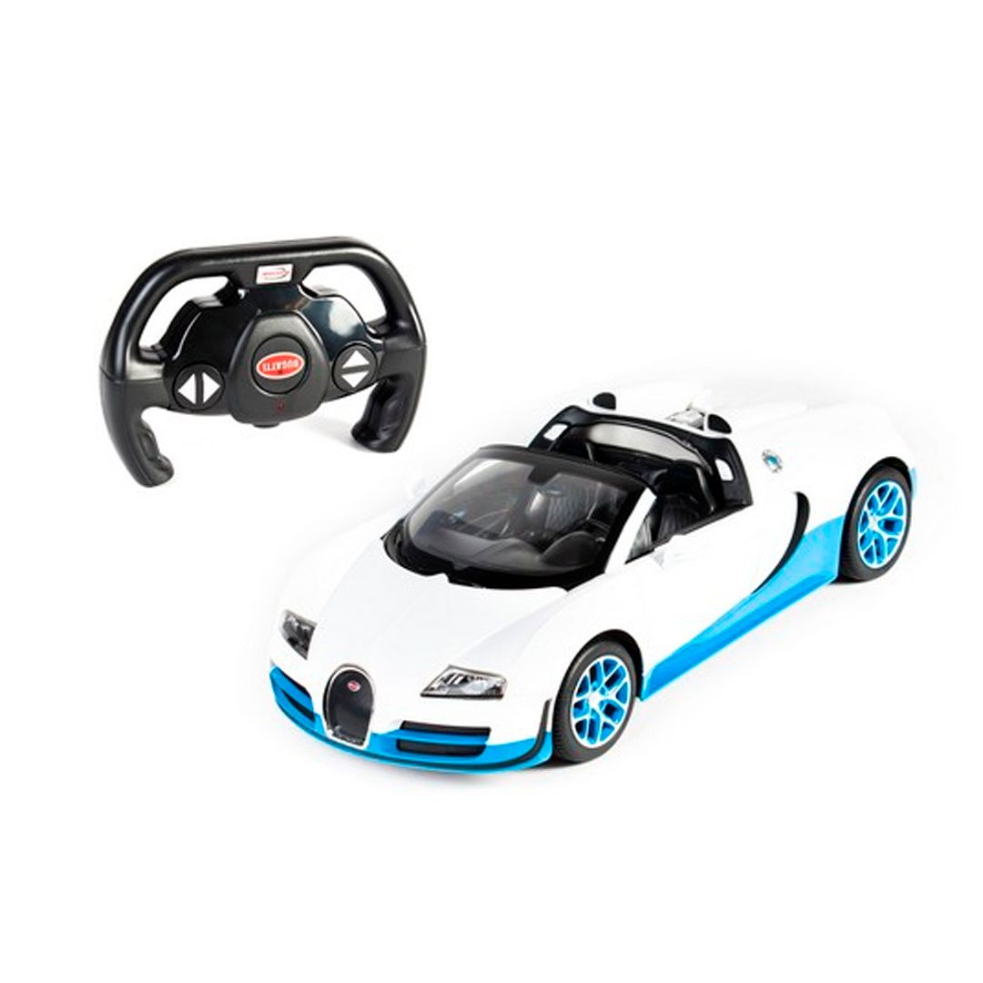 Радиоуправляемая машинка Rastar "Bugatti Veyron 16.4 Grand Sport Vitesse 70400WB", 1:14, бело-синяя / Подарки и сувениры