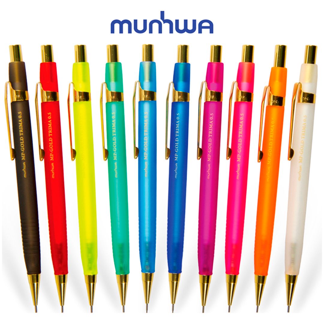 Карандаш механический MunHwa "Mp Gold Trima", 0,5 мм, HB, с ластиком, ассорти, цена за штуку / Карандаши механические №2