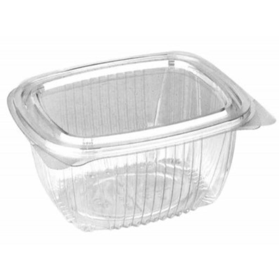 Контейнеры одноразовые Стиролпласт, с крышкой, размер 156*129*73 мм, 750 мл, прозрачные, 75 шт/упак / Посуда одноразовая