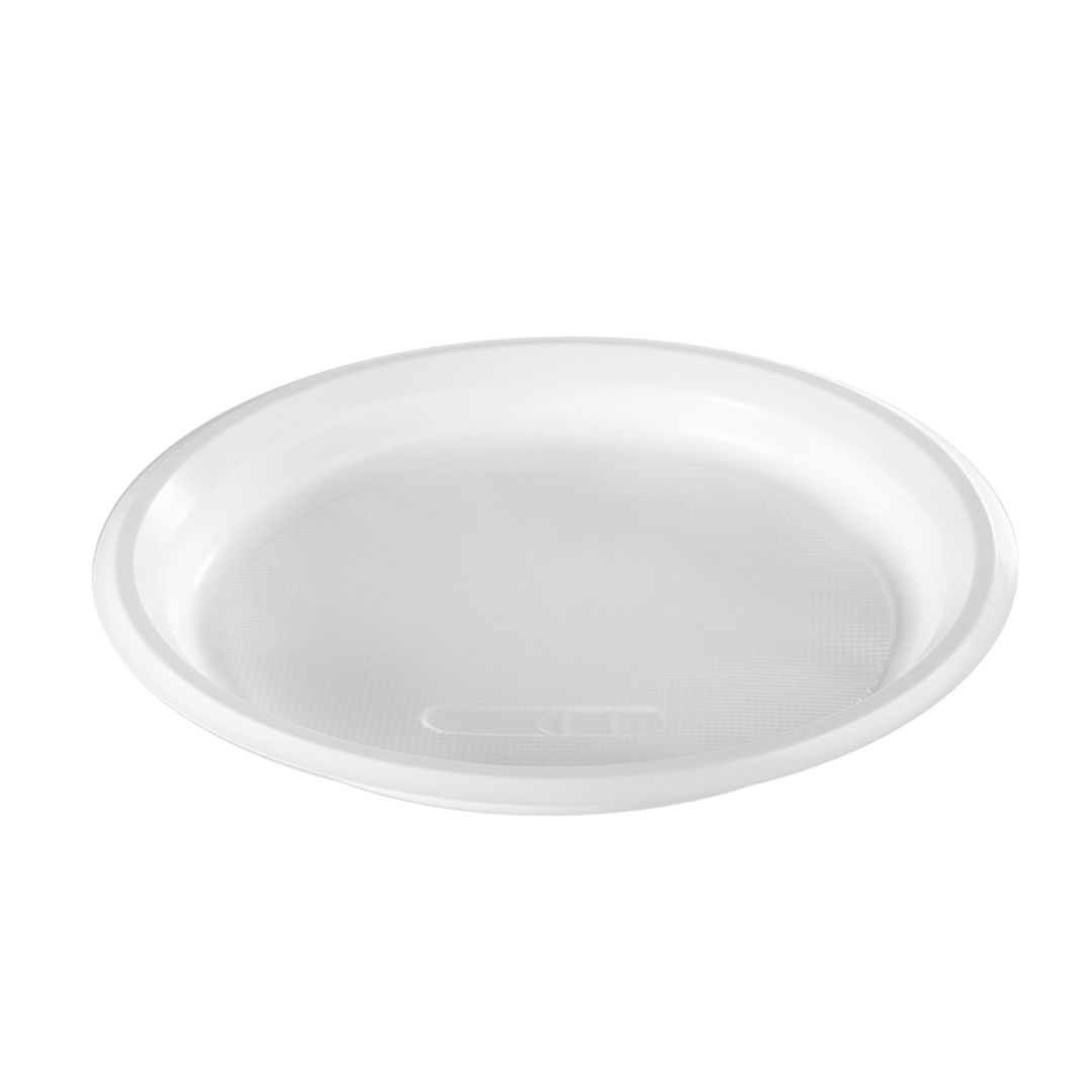 Тарелки одноразовые OfficeClean, диаметр 22 см, 100 шт./уп, белые, цена за упаковку / Посуда одноразовая