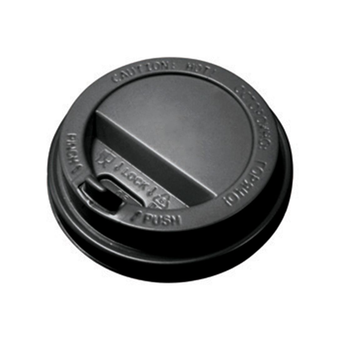 Крышка с откидным питейником для горячих напитков АртПласт "Оптимум", d=9 см, черная, 100 шт/упак / Посуда одноразовая