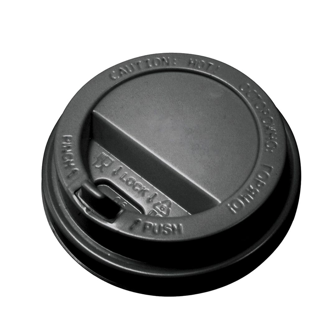 Крышка с откидным питейником для горячих напитков АртПласт, d=8 см, черная, 100 шт/упак / Посуда одноразовая