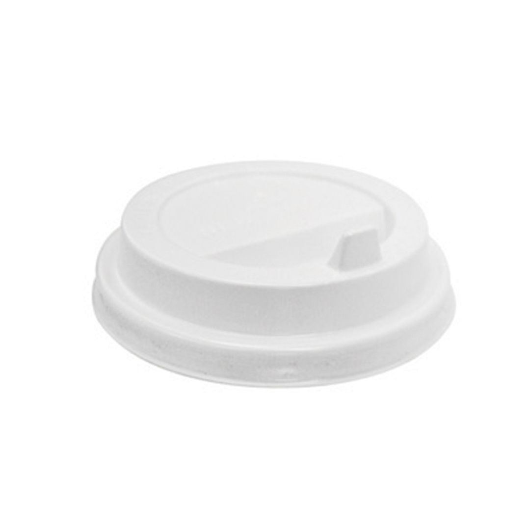 Крышка с откидным питейником для горячих напитков АртПласт, d=8 см, белая, 100 шт/упак / Посуда одноразовая